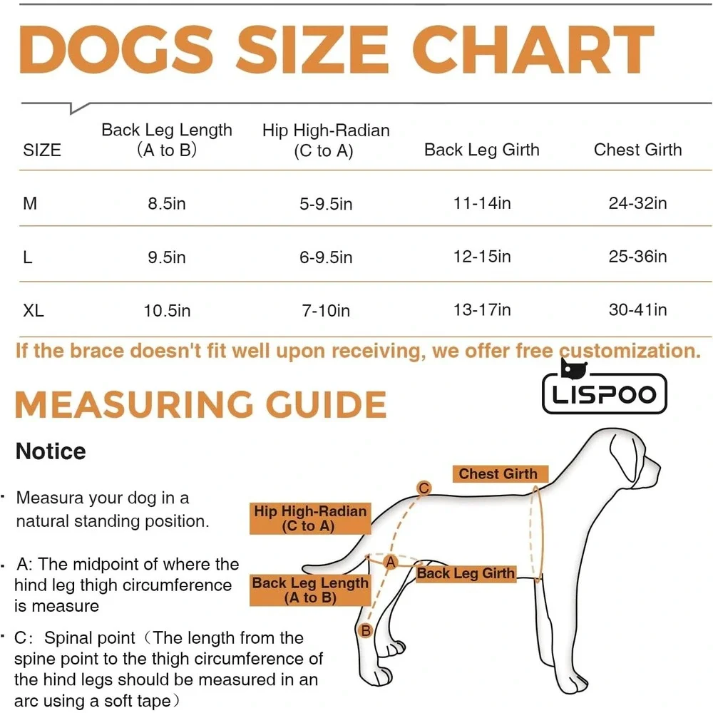 LISPOO Dog Acl Knee Brace‎ Torn Acl Leg Luxating Patella Relieves Joint Pain L